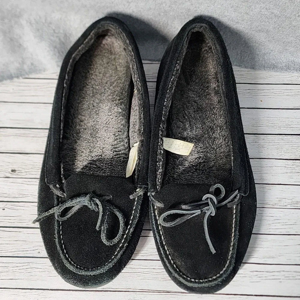 Vionic Shoes Mens Size 10‎ Moccasin Slippers Faux Fur Lined Suede Comfort